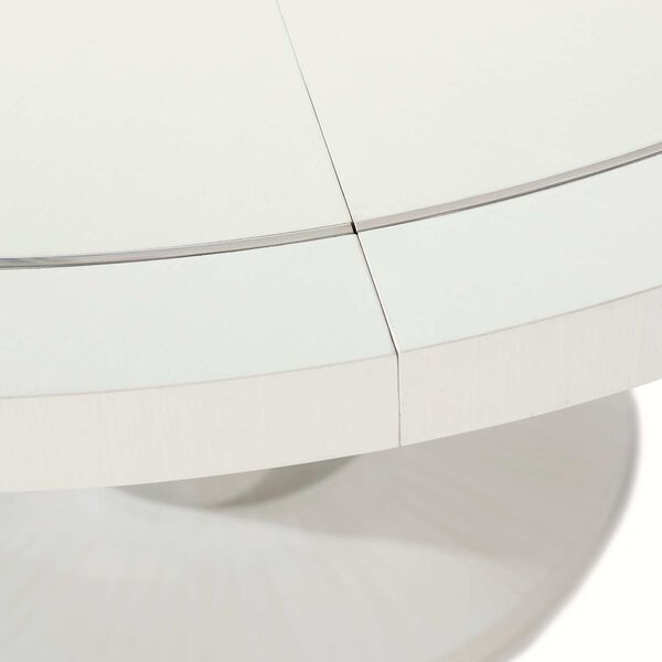 Silhouette White and Stainless Steel Round Dining Table, image 4