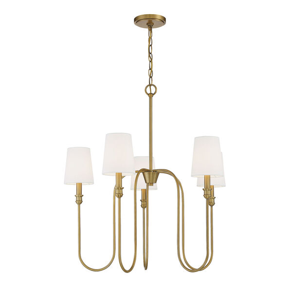 Selby Natural Brass Five-Light Chandelier, image 5
