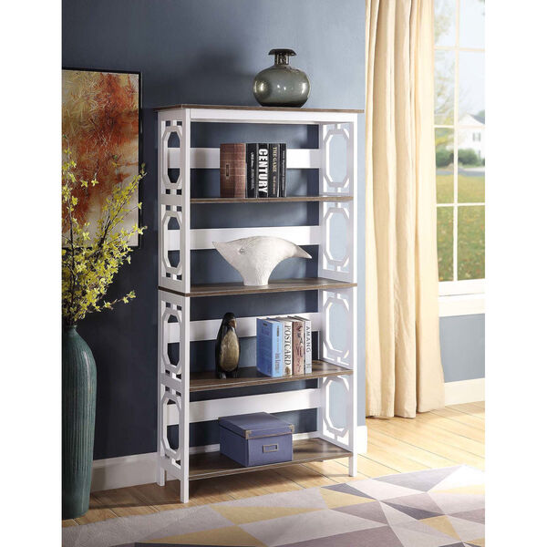 Omega Driftwood and White Five Tier Book Case, image 2