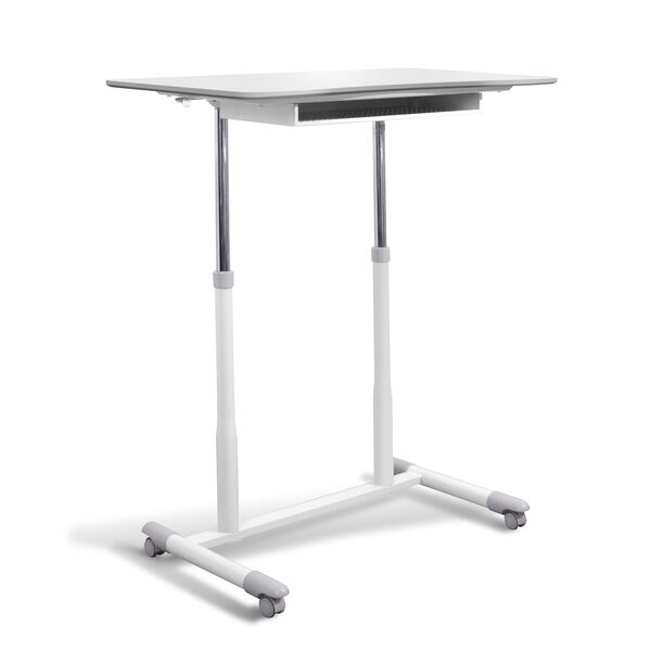 Stand Up Desk Height Adjustable and Mobile with White Top, image 1
