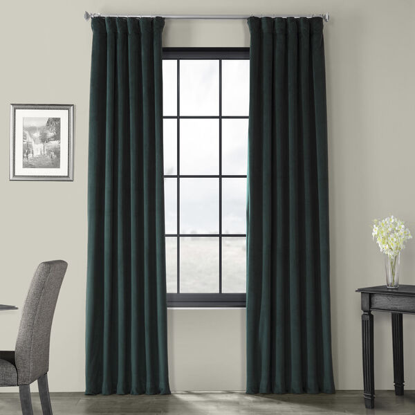 Green Polyester Blackout Single Panel Curtain 50 x 108, image 1