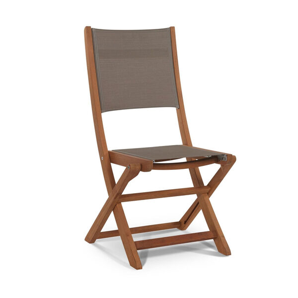 Stella Taupe Teak Outdoor Folding Chair, image 1