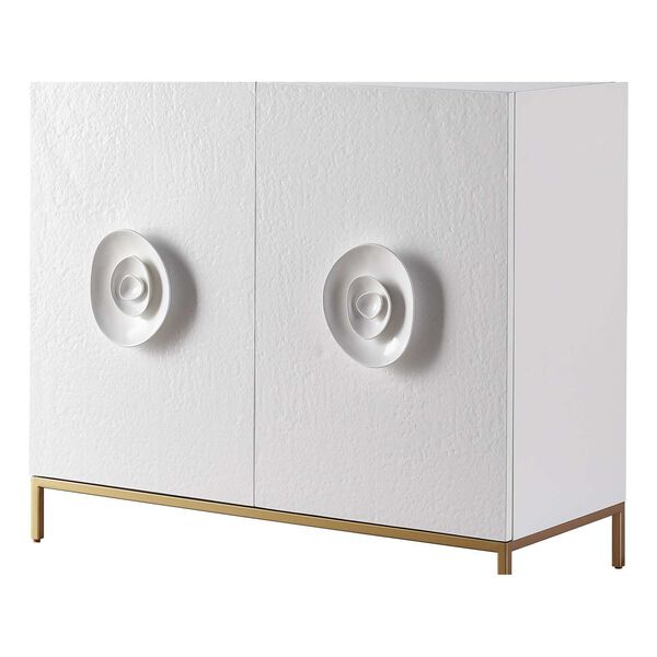 Tranquility Fleur White and Gold Hall Chest, image 3