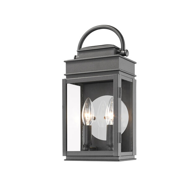 Fulton Black 13-Inch Two-Light Outdoor Wall Light, image 1