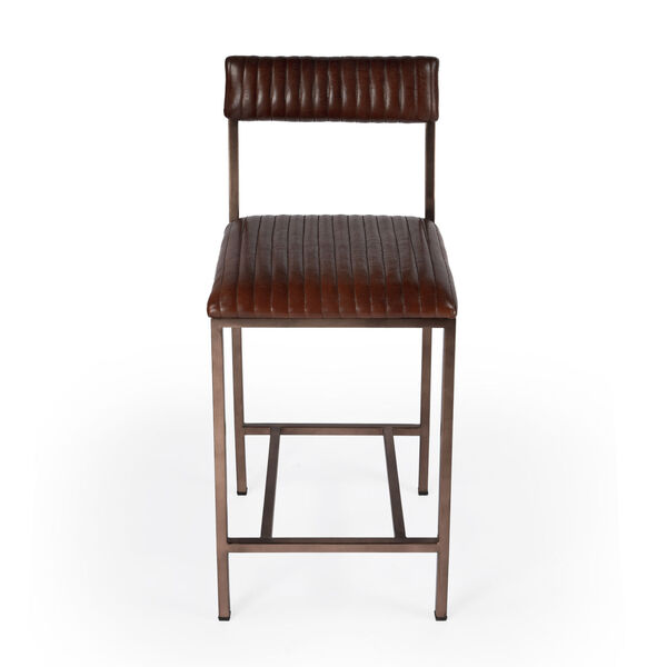 Houston Brown Leather Counter Stool, image 2