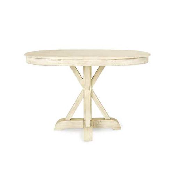 Kenna Ivory Sun-Bleached 47-Inch Pine Oval Dining Table, image 1