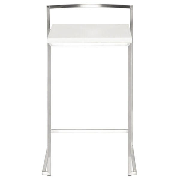 Genoa White and SIlver Counter Stool, image 2