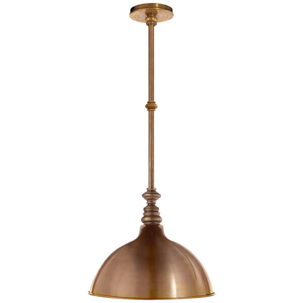 Boston Pendant in Hand-Rubbed Antique Brass with Slf Shade by Chapman and Myers, image 1