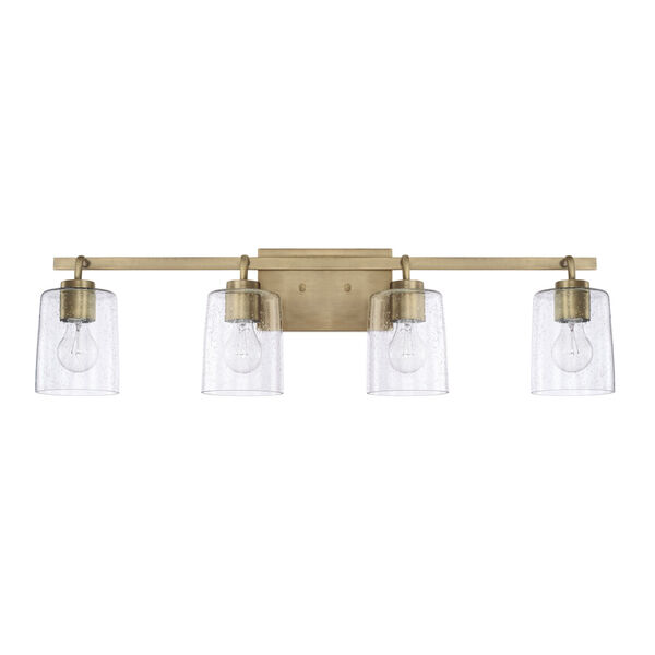 HomePlace Greyson Aged Brass 34-Inch Four-Light Bath Vanity, image 1