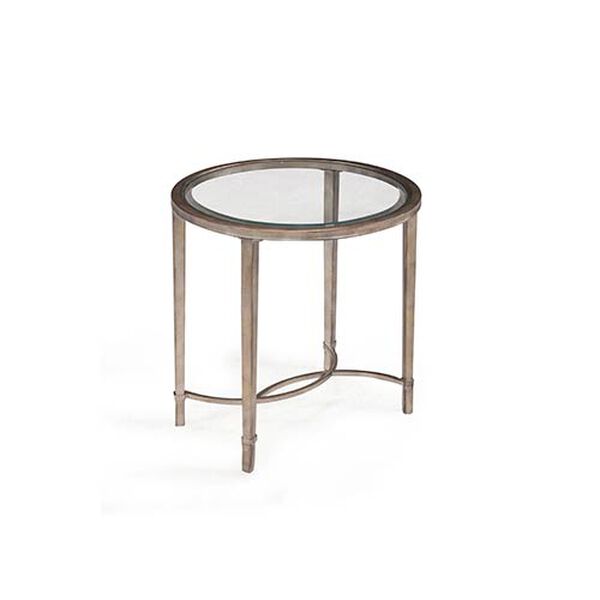 Copia Antique Silver and Metal Oval End Table, image 1