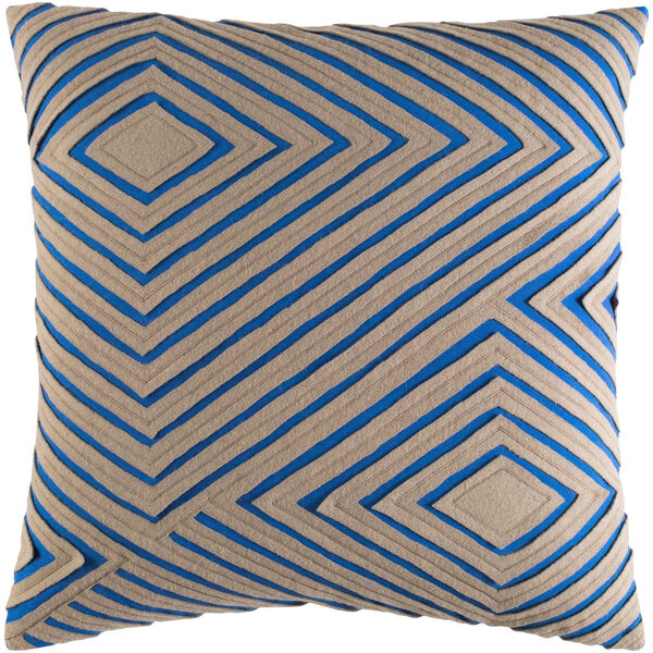 Denmark Blue and Brown 18-Inch Pillow Cover, image 1