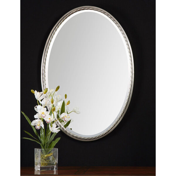 Casalina Brushed Nickel Oval Mirror, image 1
