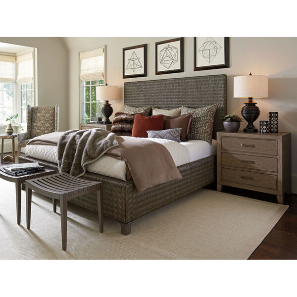 Cypress Point Smoke Gray Driftwood Isle Woven Queen Platform Bed, image 3