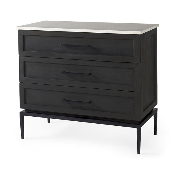 Divina Dark Brown and White Accent Cabinet, image 1