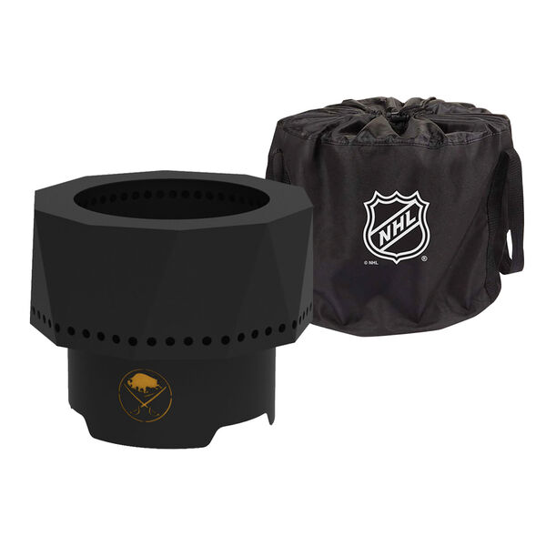 NHL Buffalo Sabres Ridge Portable Steel Smokeless Fire Pit with Carrying Bag, image 1