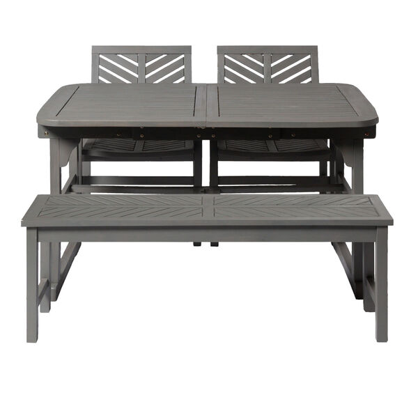 Gray Wash 35-Inch Four-Piece Extendable Outdoor Dining Set, image 5