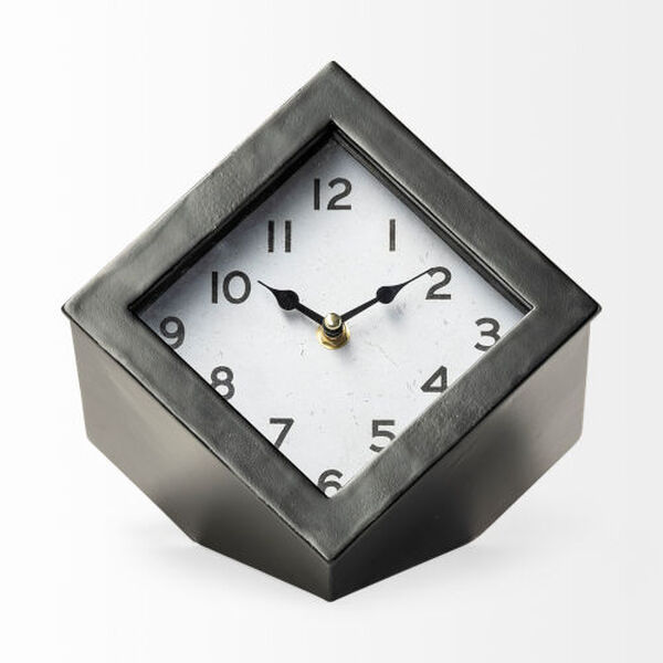 Ralph II Black Metal Cube Table Clock, image 2