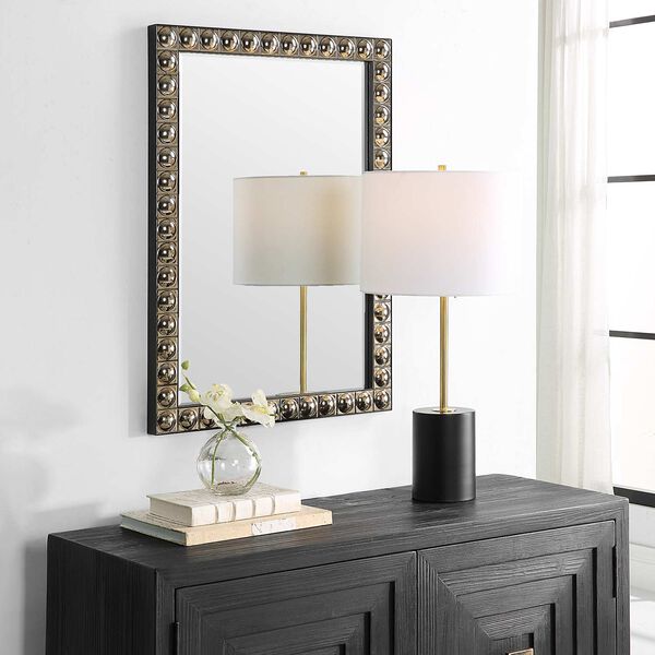 Silvio Antiqued Silver Champagne Tiled Vanity Mirror, image 3
