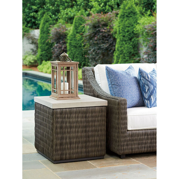 Cypress Point Ocean Terrace Brown and Ivory Square End Table, image 1