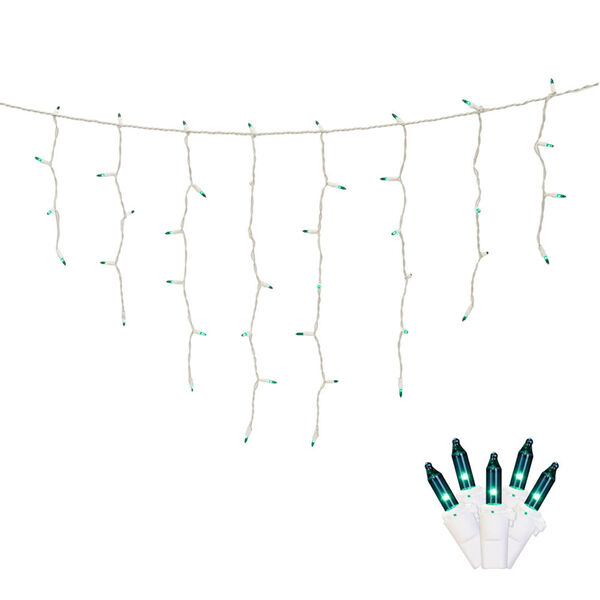 Teal 9 Foot Icicle Light Set with 100 Lights, image 1