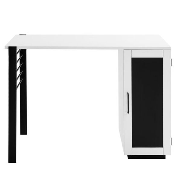 Solid White Storage Desk with Chalkboard Door, image 2