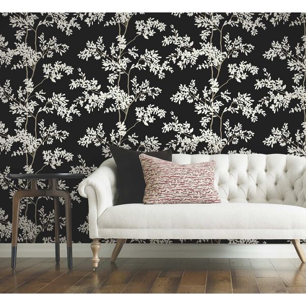 Lunaria Silhouette Black White Wallpaper, image 1