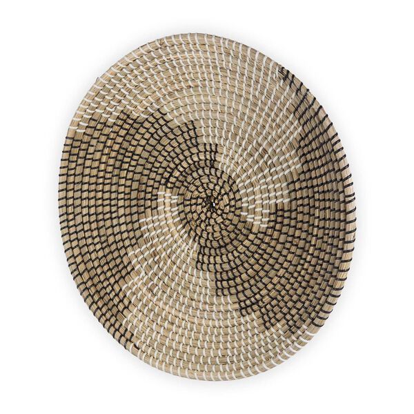 Luna Light Brown Seagrass Round Wall Hanging Plate, image 1
