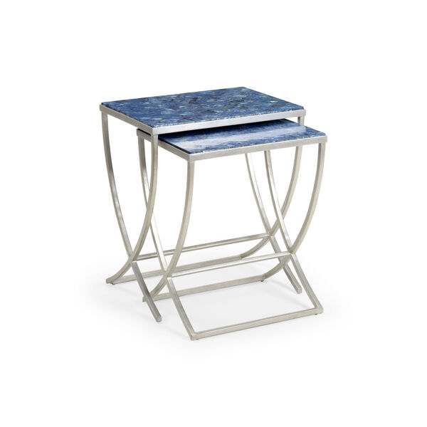 Blue 24-Inch Talitha Tables, Set of 2, image 1