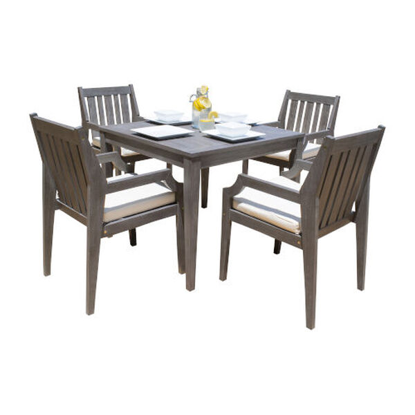Poolside Standard Five-Piece Armchair Dining Set with Cushion, image 1