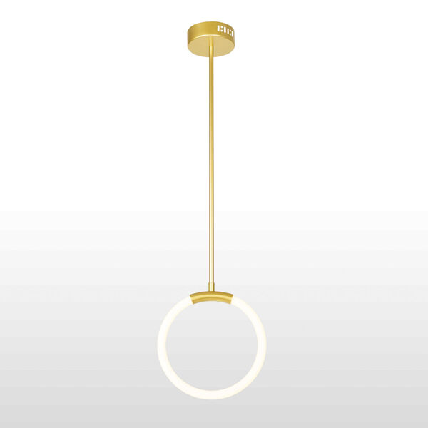 Hoops Satin Gold LED Pendant, image 1