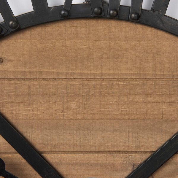 Lewiston Black Iron with Wood Round Wall Clock, image 6