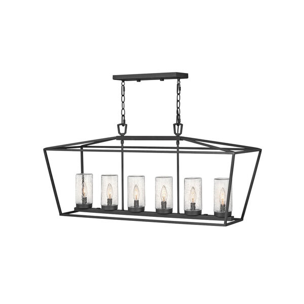 Alford Place Museum Black Six-Light LED Outdoor Chandelier, image 2