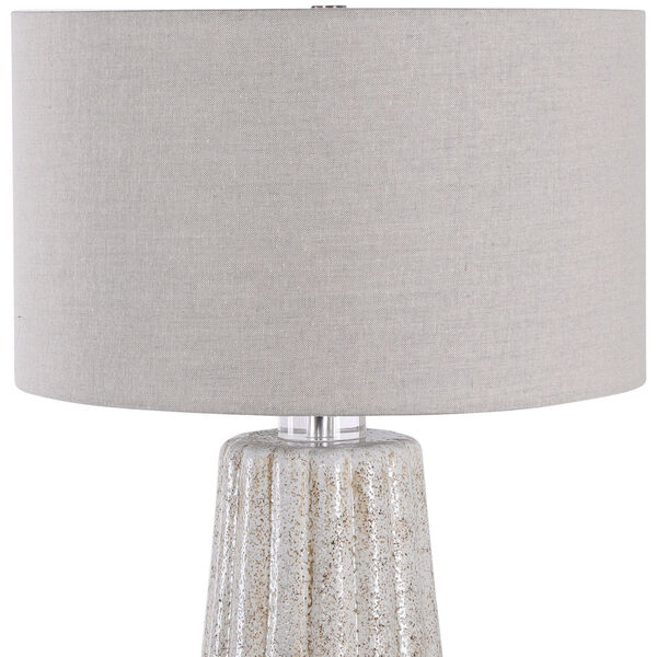 Pikes Ivory, Taupe and Brushed Nickel One-Light Table Lamp, image 4