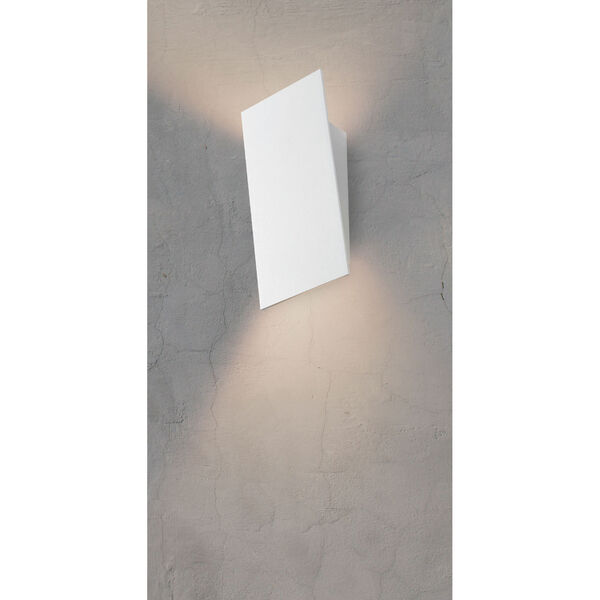 Angled Plane Textured White LED Wall Sconce, image 3