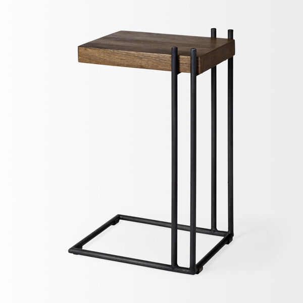 Maddox II Brown and Black L-Shaped End Table, image 6