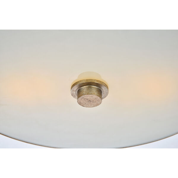 Hazen Vintage Silver and Frosted White Two-Light Flush Mount, image 4