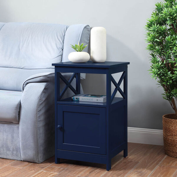 Oxford Cobalt Blue End Table with Cabinet, image 3