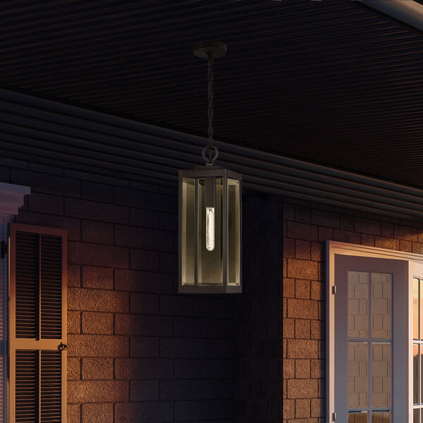 Westover Western Bronze 7-Inch One-Light Outdoor Hanging Lantern with Clear Beveled Glass, image 7