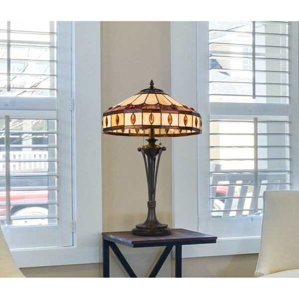 Tiffany Black Two-Light Table Lamp, image 3
