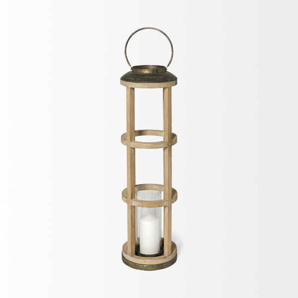 Andy I Brown Cylindrical Candle Holder Lantern, image 2
