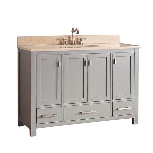 Modero Chilled Gray 48-Inch Vanity Combo with Galala Beige Marble Top, image 2