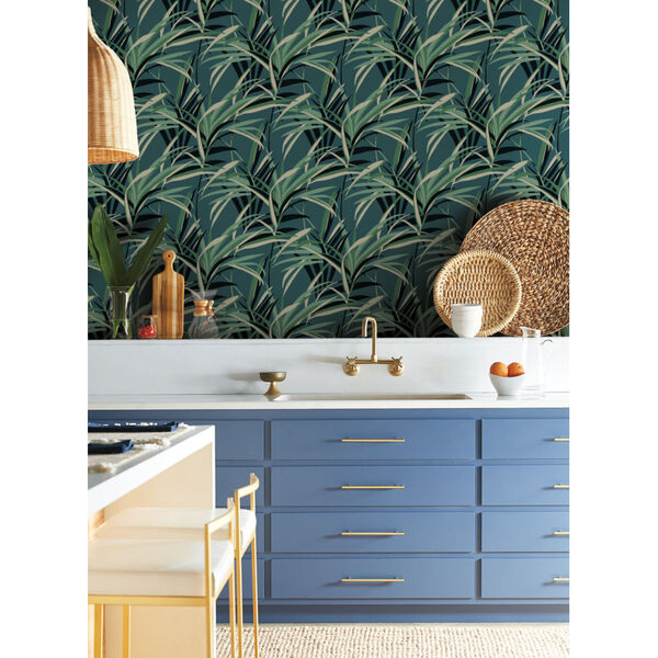 Tropics Green Teal Tropical Paradise Pre Pasted Wallpaper - SAMPLE SWATCH ONLY, image 6