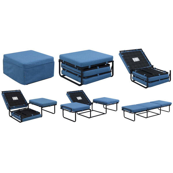 Designs4Comfort Blue Folding Bed Ottoman, image 3