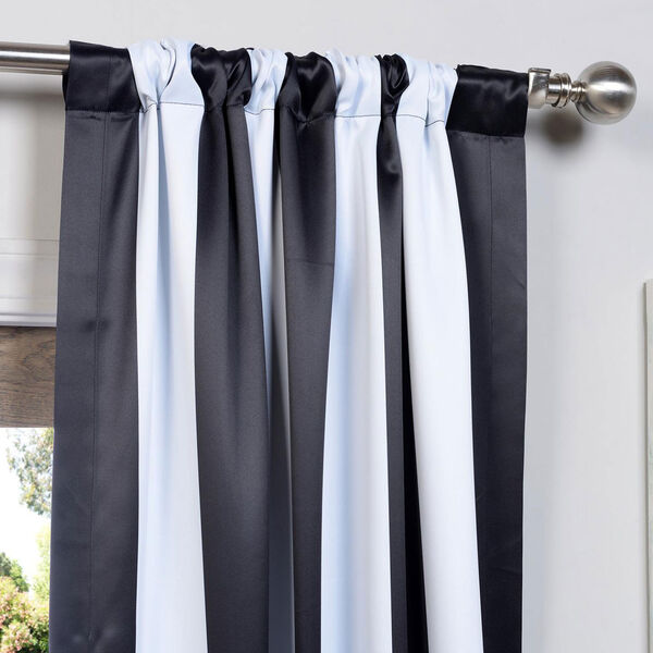 Awning Black and White Stripe 108 x 50-Inch Blackout Curtain Single Panel, image 2