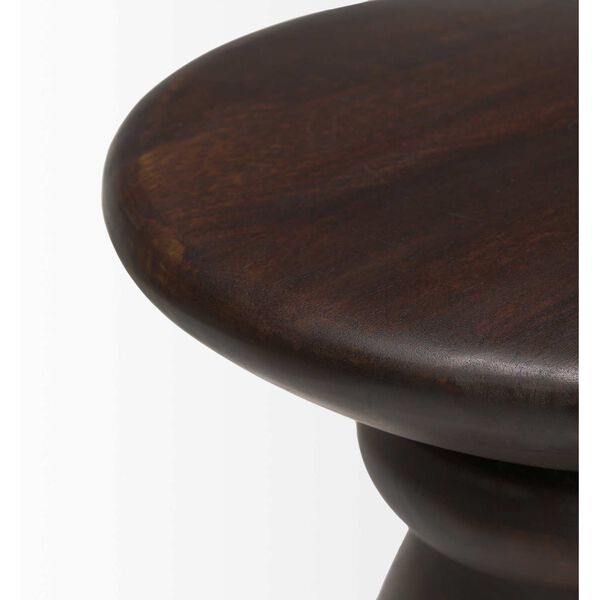 Palmera Dark Brown Wood Pedestal Side Table, image 6