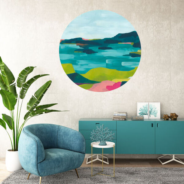 Multicolor Colorful Landscape 30 x 30 Inch Circle Wall Decal, image 1