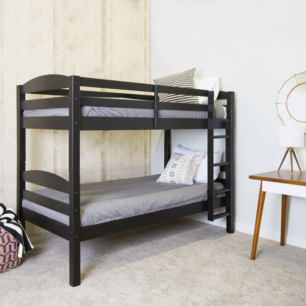Solid Wood Bunk Bed - Black, image 1