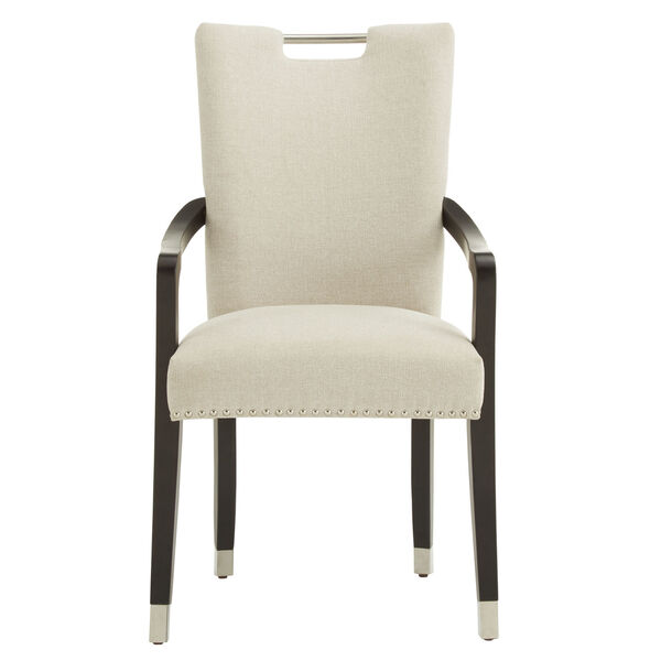 Althea Beige Heathered Weave Parson Dining Arm Chair, Set of Two, image 2