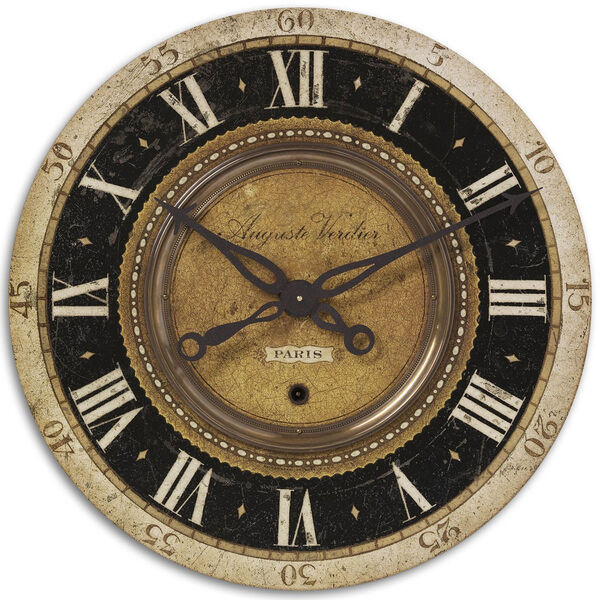 Auguste Verdier Brass Clock, image 1