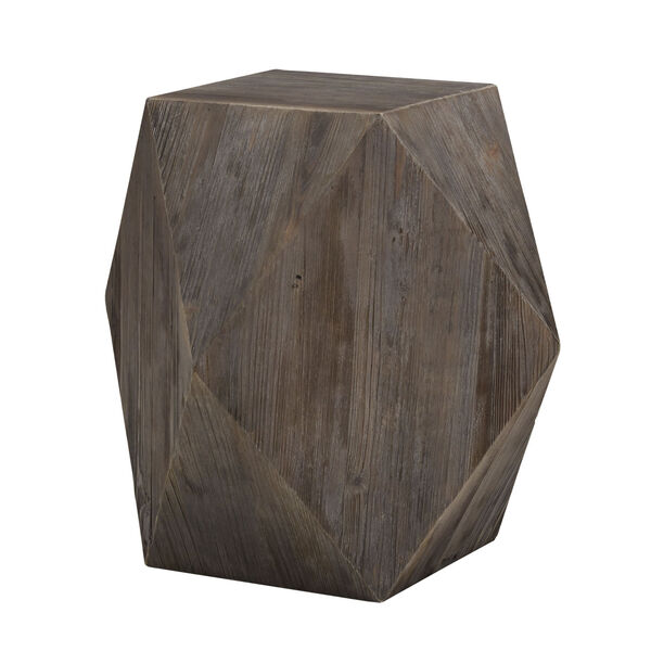 Swanson Reclaimed Dark Wood Geometric End Table, image 4